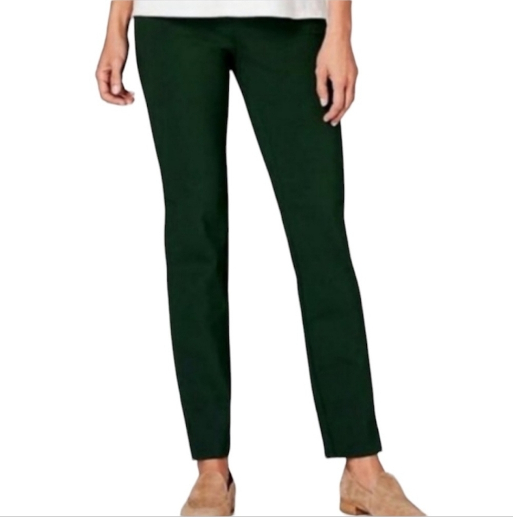 J Jill Dark Green Xs Petite Stretch Ponte Slim Leg Trousers Boxwood Evergreen